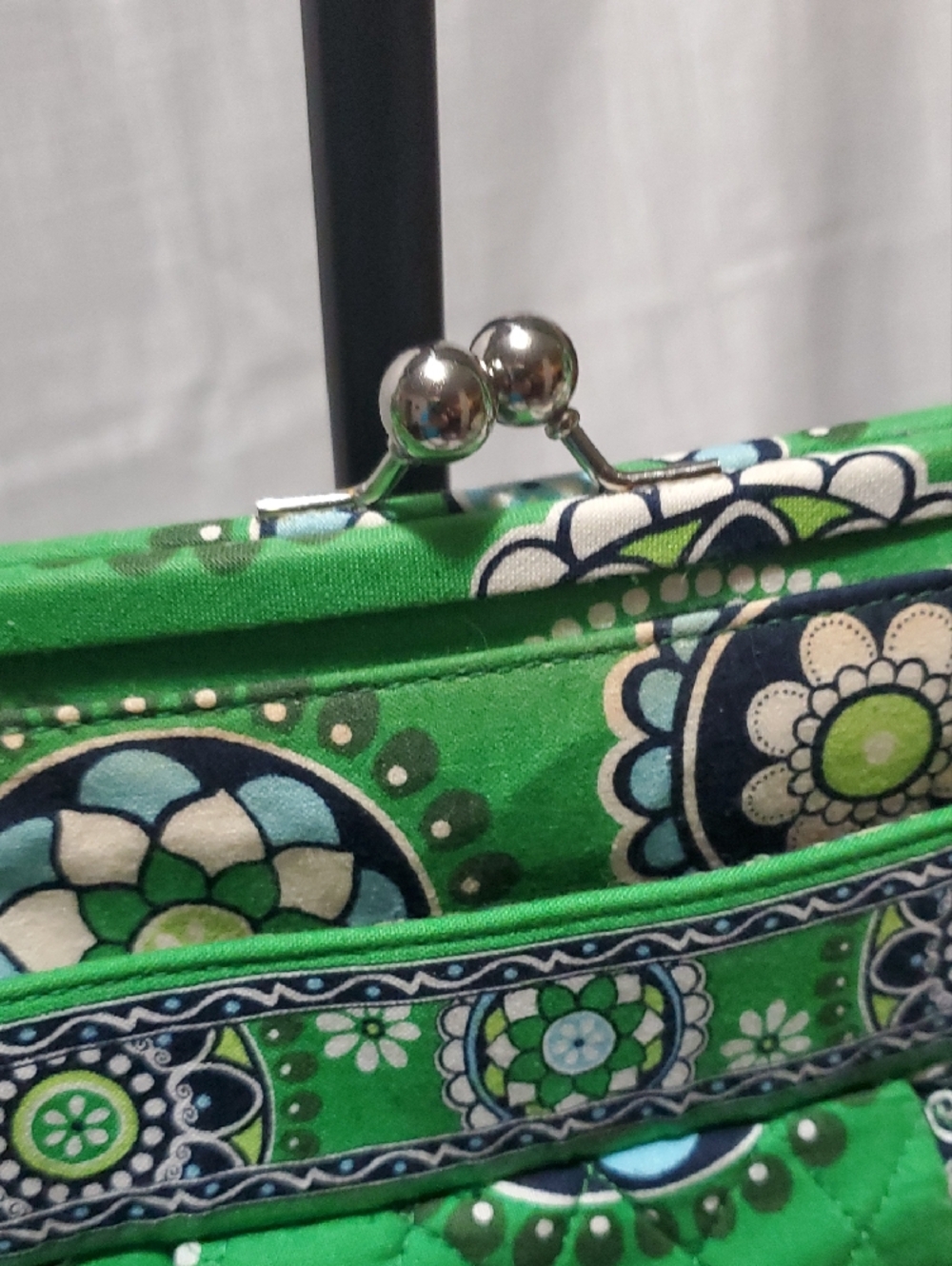 Vera BradleyQuilted Green Cupcskr Frame-Top Handbag - Picture 3 of 5